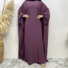 Ropa étnica Ramadán Una pieza Oración Musulmán Abaya Vestido Dubai Nida Batwing Manga Abayas para mujeres Kaftan Hijab Robe Islam Ropa