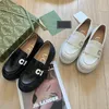 Mocassins de styliste avec fermeture en métal pour femmes, chaussures habillées en cuir véritable, de styliste italien, de haute qualité, à plateforme décontractée