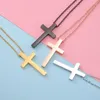 Pendentif Colliers Miroir d'été Chaîne de clavicule en acier inoxydable Europe et États-Unis Rétro Religion Jésus Croix Couple Collier