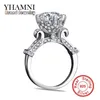 YHAMNI Original 100% pur 925 bague en argent Sterling avec 1 Carat SONA CZ diamant fleur bague conception originale bague bijoux XJ2902341K