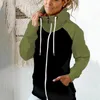 Sweats à capuche pour femmes Color Block Minimaliste Manteau ample à capuche