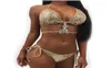 Pullu Bikini Seti Crystal Rhinestones Glitter Mayo Kadın Plaj Mayo Takım Mayo Yukarı Twopiece Yüzme Suit2673500