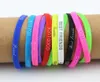 LOT 100PCS mix colors Letters Print silicone Bracelet wristband 5mm Elastic Rubber Friendship Bracelets men women jewelry MB1924259772