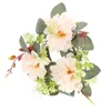 Decorative Flowers Artificial Garland Wedding Gift Party Decoration Wreaths Desktop Plastic Floral Ring