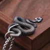 Gothic Snake Pendant Necklace For Mens 14k Yellow Gold Animal Pendants Chain Punk Biker Fashion Jewelry Creative Gift