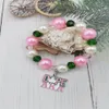 Beaded Strands Hand Made Elastic Greek Sorority Pink Green Letter Custom Bracelet Femininty Fashion Jewelry286e