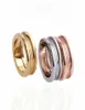 New Arrive Fashion Lady 316L Titanium steel Lettering Screw Thread Wedding Engagement 18K Gold Plated Narrow Rings 3 Color Size694721080