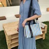 Sacchetti donne della Corea del Sud Simple Tela Borse Ins Occiglia a strisce fresche La borsa trasversale portatile Piccola borsetta