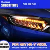 Car Headlight Assembly Dynamic Streamer Turn Signal Indicator For Honda HR-V Vezel LED Headlight 15-19 Daytime Running Light Headlamp