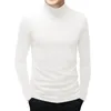 T-shirts pour hommes Hommes Couleur Solide Pull à col roulé Pull à manches longues T-shirts Mâle Garder au chaud Blouse Slim Fit Printemps Casual Tops Basic