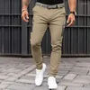 Mäns byxor män bomulls affärer avslappnade byxor herr streetwear jogger blyerts vintage zip upp lasten long pantalon homme