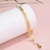 Bracelets de charme Vintage perle blé chaîne en acier inoxydable femmes mode ne se décolore pas couleur or femme accessoires de fête Bracelet
