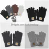 Mittens Autumn and Winter Trendy Brand Handskar för män Kvinnor High School -elever Värm mjuk stickad Designer Glove Drop Delivery Fash Dhhlo