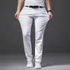 Pour quatre saisons confortable denim blanc hommes jeans mode décontracté style classique pantalon mince marque masculine pantalon extensible avancé 2312129