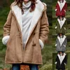 Kadın ceketleri gevşek ceket artı boyutu bulanık polar ceket ile prockets kapüşonlu kış kadınları sıcak ceketleri koru
