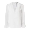 Kobiety bluzki kobiety formalne wierzchołki eleganckie zapieknięte Siatka Sheer Sleeve Poplin koszulka