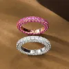 Ruby Moissanite Diamond Ring 100% Real 925 Sterling Silver Party Wedding Band Rings for Women Men Engagement Jewelry