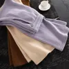 Spodnie damskie Purple Purple Wool dzianina z szeroko nowoczesnymi kobietami jesiennymi i zimowymi drapami luźne krawat prosto swobodny