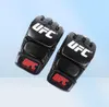 Luvas de boxe de couro para luta MMA Muay Thai Treinamento Sparring Luvas de Kickboxing Almofadas Saco de soco Sanda Equipamento de proteção Ultimate Mitts Black4777744