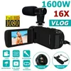 디지털 카메라 HD 1080p 비디오 카메라 캠코더 YouTube Vlogging Recorder w/Microphone 광각 렌즈 Pochogry