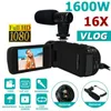 Câmeras digitais HD 1080p Câmera de vídeo Camera Câmerada YouTube Vlogging Recorder W/Microfone Lens Lens de Microfone Pografia