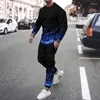 Tute da uomo Set di camicie sportive con stampa 3D Pantaloni a colori Girocollo Abbigliamento sportivo