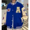 Jacket de cuero de letras para hombres HoP Haruku Varsity Unisex Bomber Streetwear Hip Poschwork Béisbol Béisbol Capas de chaques L O E