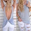 Koszulki damskie Bigsweety Summer Sexy Solid Tree Shirt Kobiet T-Shirt Bez rękawów luźne styl żeńskie koszulki backeless topy o-drock femme