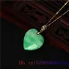 Jade coeur collier pendentif pierre 925 argent naturel mode charme colliers vert luxe bijoux accessoires homme réel Jadeite3337