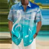 Chemises décontractées pour hommes 2024 Manches courtes Musique Imprimer Chemise hawaïenne Lâche Plus Taille Top Ventes directes Plage Été