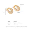 Boucles d'oreilles géométriques en diamant pour femmes, en forme de U, en acier titane plaqué or 18 carats, bijoux à la mode, paire cadeau