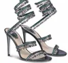 Summer Sexy Rene Margot Crystal Sandals Shoes Snake Wrappe Strappy Party Dress Wedding Caovillas Gladiator Sandalias