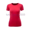 Lu-088 Femmes Designer Yoga T-shirt pour femmes Haut de course respirant à haute élasticité Séchage rapide sans couture à manches courtes Sport-Cyclisme Gym Wear