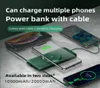 1000020000mah Qi Kablosuz Şarj Cihazı Güç Bankası Harici Pil Kablosuz Şarj İPhone11 için Powerbank X Samsung Huawei Xiaomi WI5124939