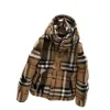 ブランドパーカスカーキクラシックチェック柄フード付きコートスリーブデタッチ可能なジャケット秋の冬