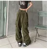 Pantalons pour femmes Harajuku surdimensionné cargo parachute femmes streetwear vintage y2k hip hop jambe large joggers baggy pantalons de survêtement techwear