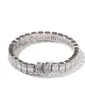 Hiphop argent carré diamant Bracelet Tenns Bracelet 7 pouces 8quotinch 86mm simuler des bracelets de diamants Braceles1402448