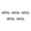 Charmarmband 5x smycken armband italiensk flagg Bangle läderlegering för mäns kvinnor grön vit röd (bredd 14 mm längd 21,5 cm)