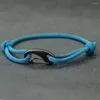 Braccialetti con ciondoli Moda fatta a mano 3mm Milano Corda Bracciale regolabile Nero Aragosta Fibbia Bracciale di sopravvivenza da uomo per bracciale Gioielli Homme