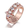Infinity 925 Sterling Silver White Clear Topaz CZ Diamond Key Ring Women Engagement Wedding Bridal Rings Gift303I