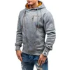 Men's Hoodies Fashion Warm Side Zip Design Sweater Jacket Hooded Coats Athletic Sports Pullover Sweatshirt Outwear Men