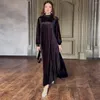 Ethnic Clothing 2024 Eid Dress Women Abaya Muslim Fashion Beading Long Dresses With Belt Kebaya Turkey Islamic Ramadan Hijab Abayas