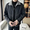 Vestes pour hommes Hiver Peluche Hommes Veste Col De Fourrure Mode Coréenne Mâle Streetwear Vintage Jeunes Vêtements Chaud Doublé Marque Qualité