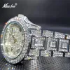 Wristwatches Relogio Masculino Luxury MISSFOX Ice Out Diamond Watch Multifunction Day Date Adjust Calendar Quartz Watches For Men 246l