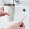 Storage Bottles Bathroom Toothbrush Cup Stainless Steel Round Toothpaste Holder With Double Walls Non-Slip Water Organizer Tooth Brush