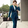 Pantalon de deux pièces pour femmes Femmes Velvet 2 Blazer Ensemble Mode Dames Arrivée Casual Vert Noir Rouge Violet Bleu Manches Longues Et Pantalon Costume