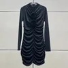 Lässige Kleider, elegante und hübsche Damenkleider, 2023 Herbst, koreanische Mode, 3D-Blumendekoration, langes, hochwertiges Oberteil mit Ärmeln