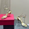 Scarpe eleganti con tacco alto firmate da donna di lusso rosa Italia Sandali da donna alla moda di marca Italia Scarpe da ballo Scarpe da sposa con pompe da donna in vera pelle di lusso con testa tonda