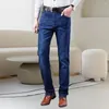 Men's Jeans Business Casual Stretch Slim Brand Fashion 80s Classic Trousers High-grade Denim Pants