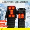 Winter USB Heating Long Jacket Men And Women Parka 9 Or 11 AREAS Electrothermal Cotton Coat Windproof Waterproof Windbreaker 231228